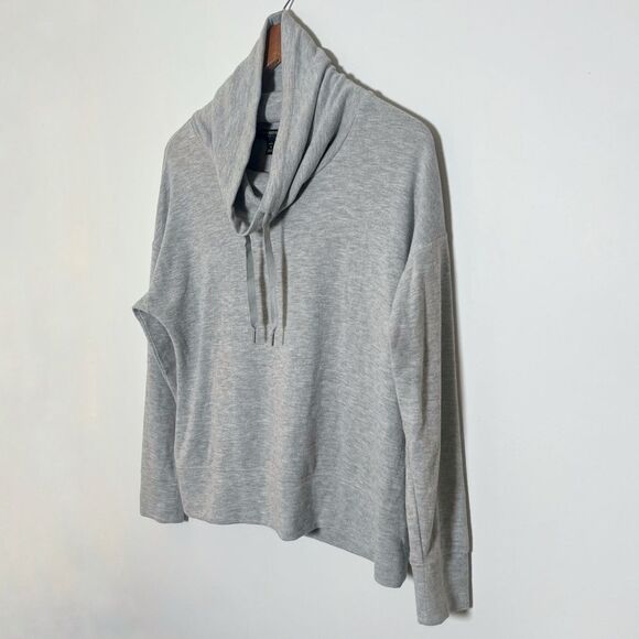 Banana Republic Gray Drawstring Cowl Neck Long Sleeve Lounge Top - Picture 4 of 4
